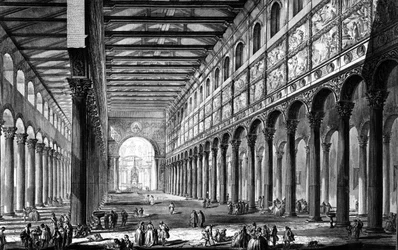 View of the Interior of Basilica of San Paolo fuori le Mura, from the 